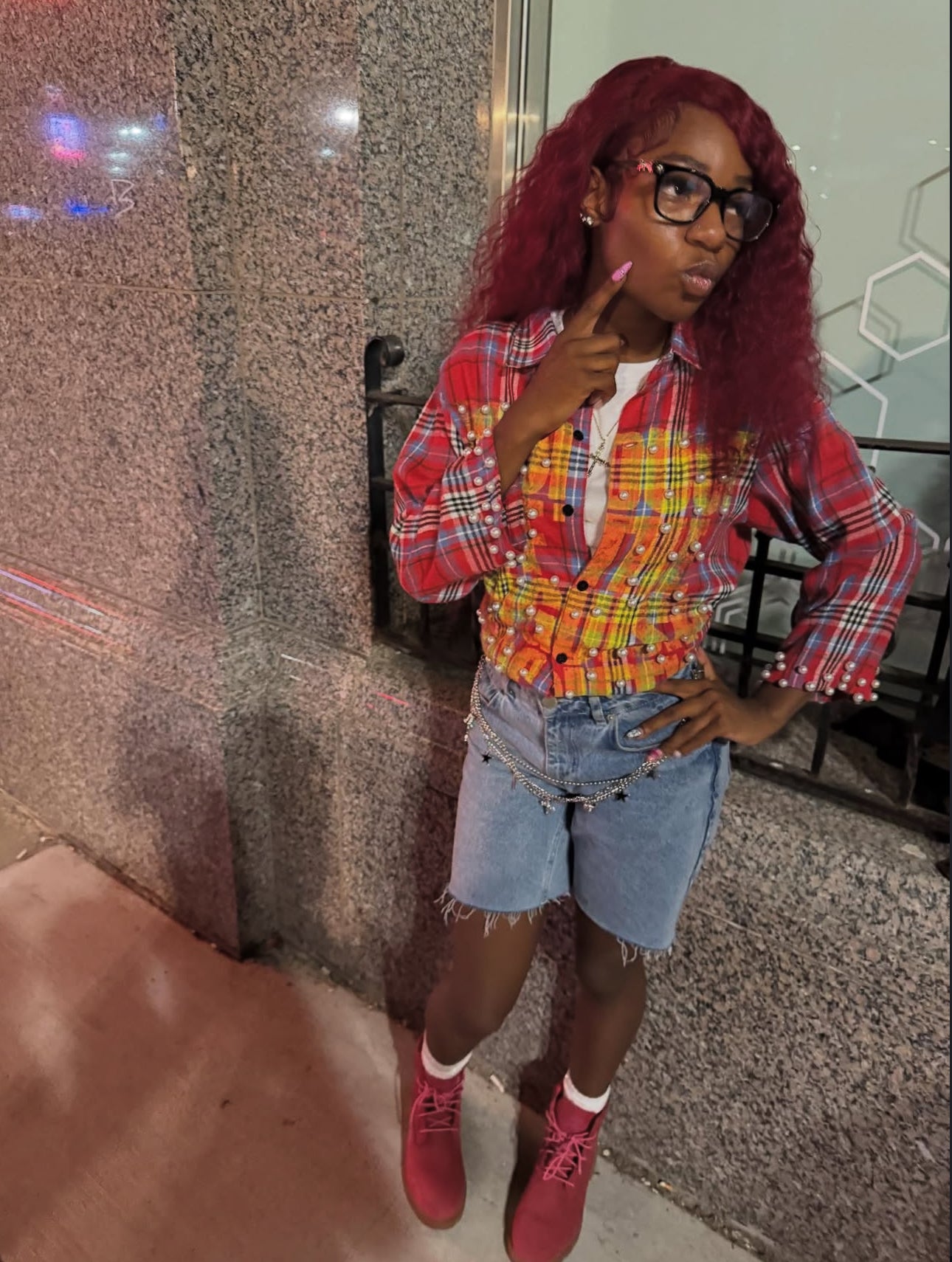 Red Voguish Society Flannel