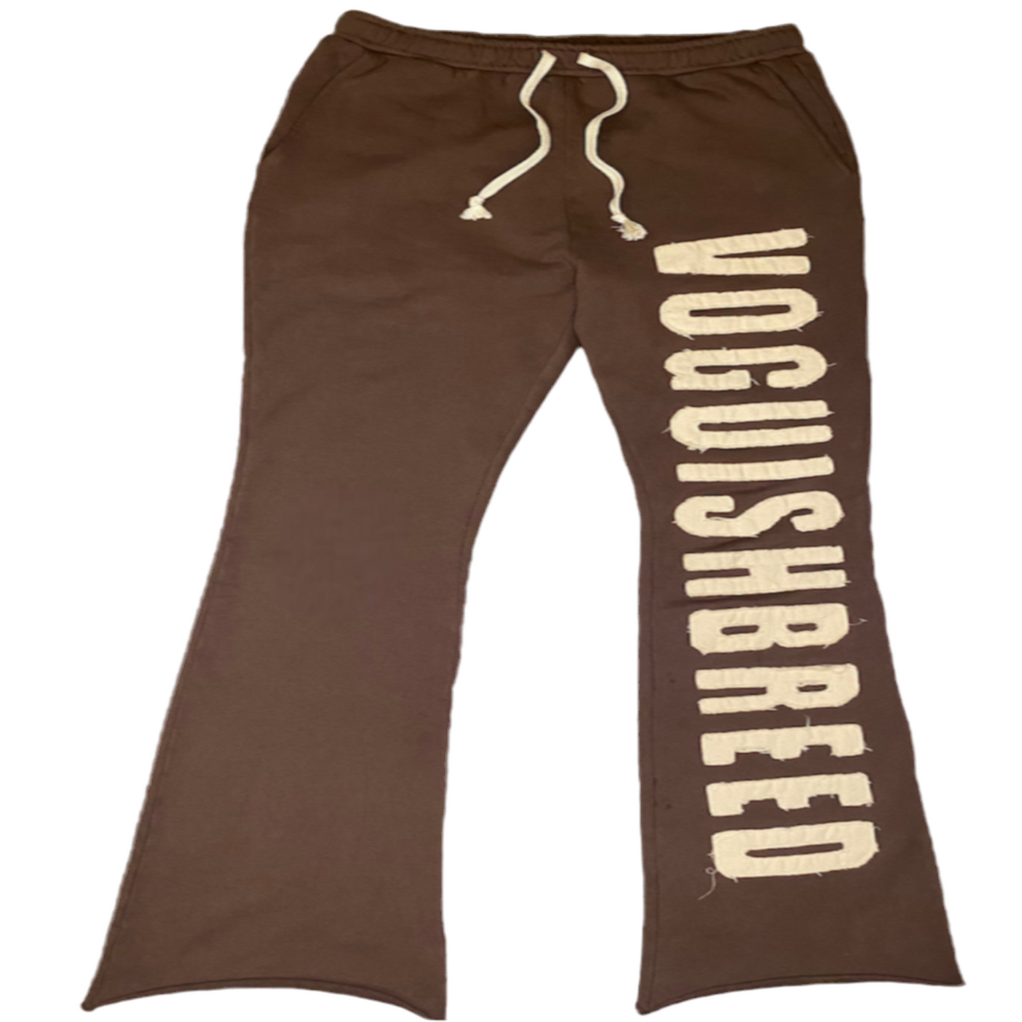 Flared Sweats-Brown/Cream
