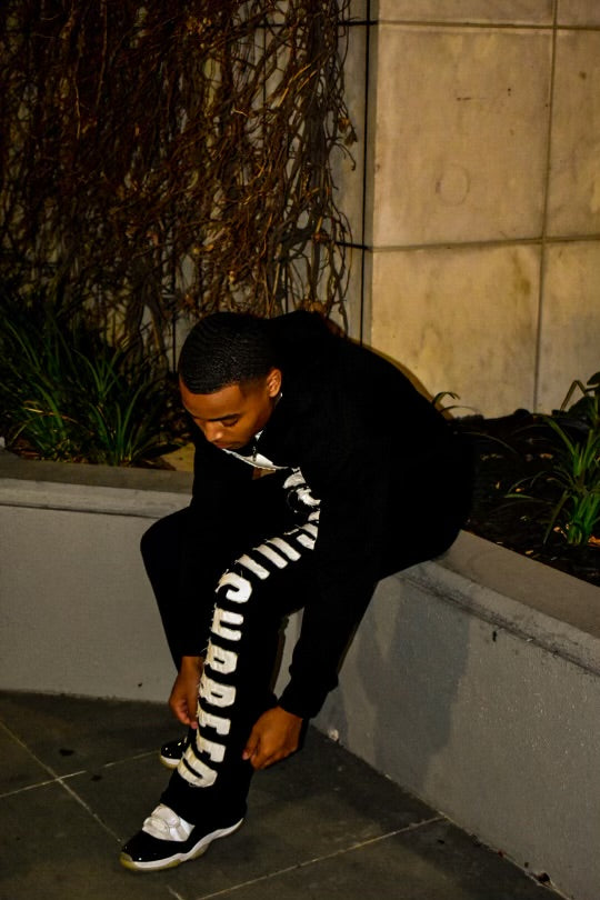 Flared Sweats-Black/White