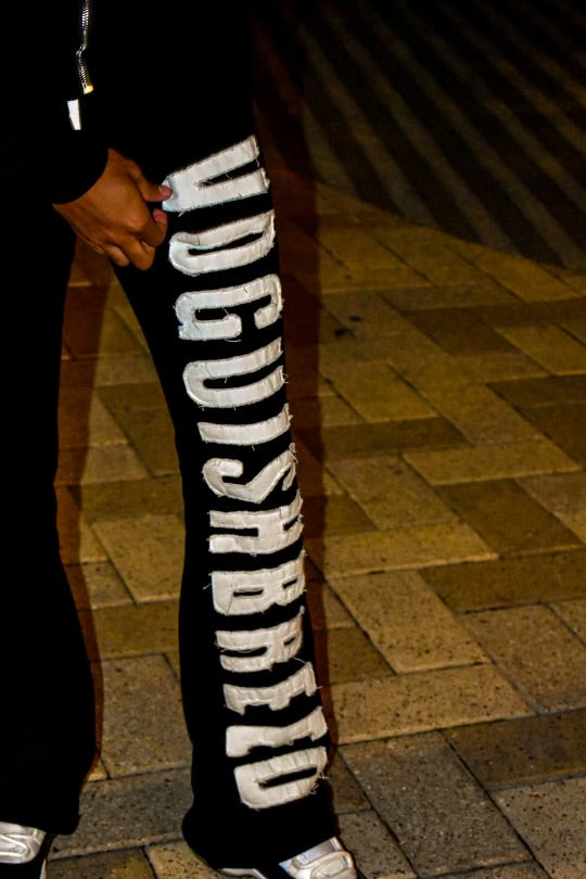 Flared Sweats-Black/White