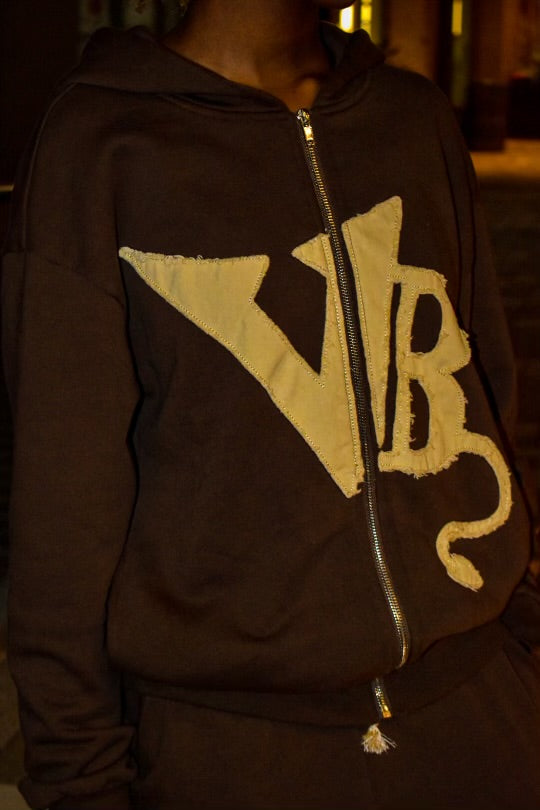 Zip Up-Brown/Cream