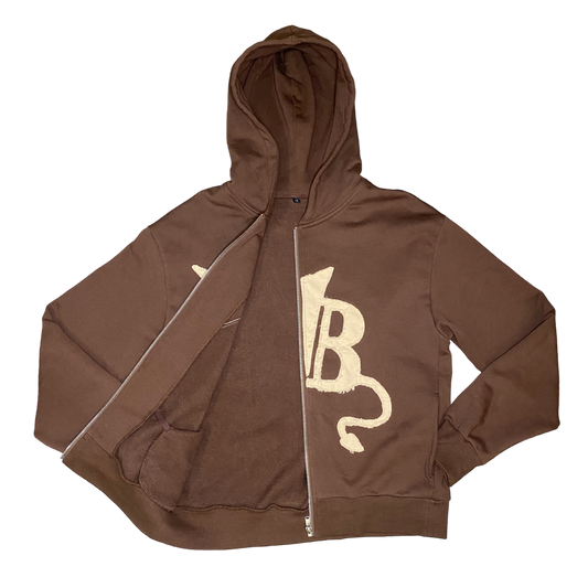 Zip Up-Brown/Cream
