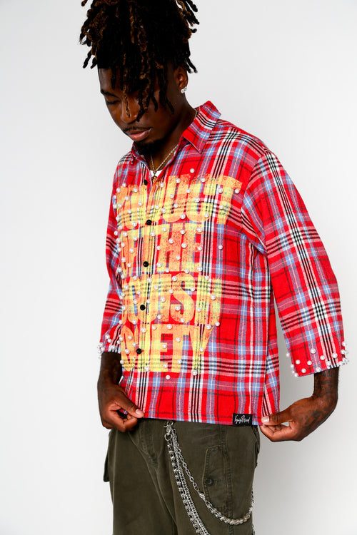 Red Voguish Society Flannel